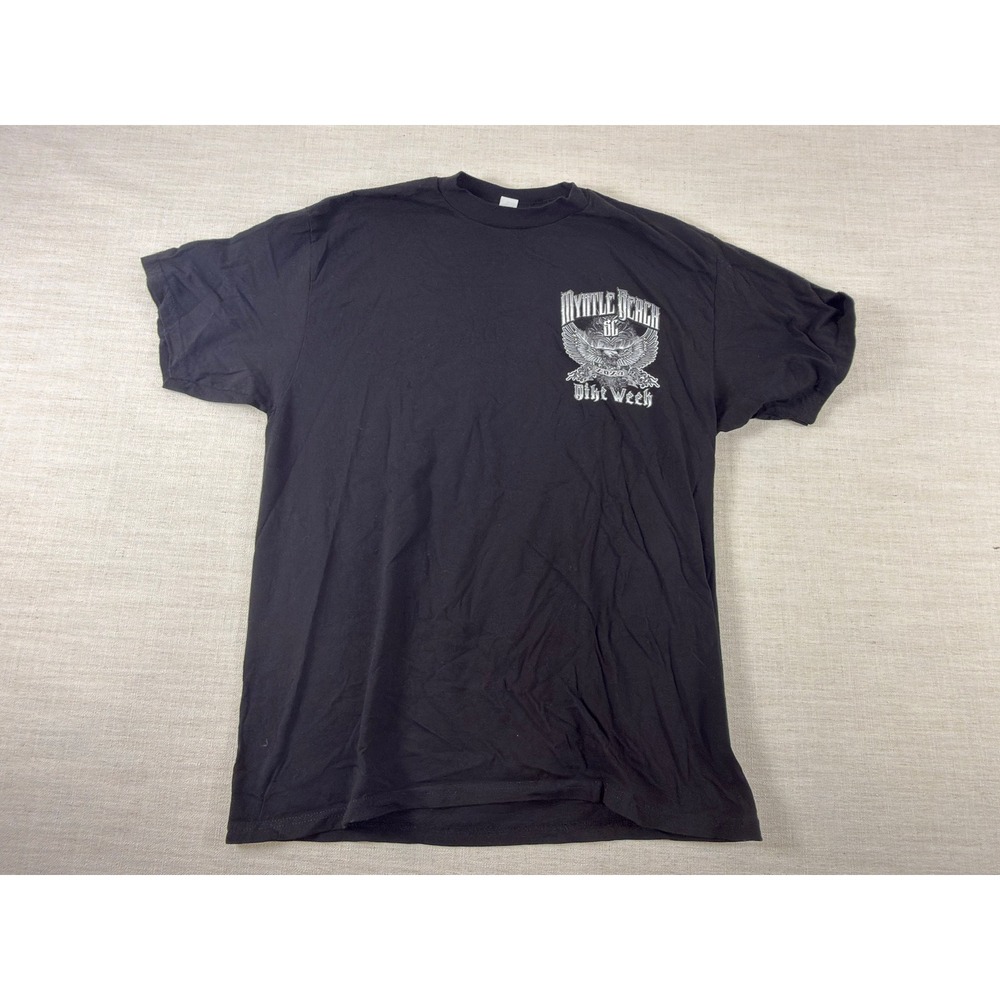SUNA Myrtle Beach SC Bike Week 2024 Graphic T-Shirt Mens Large Black Heavyweight